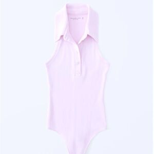 NWT Abercrombie & Fitch Ribbed Polo Bodysuit Lavender